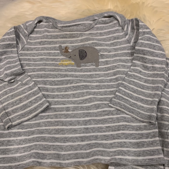 Child of Mine Gray/White Striped Casual Matching Long-Sleeve & Pants Set in 18M - Picture 2 of 6